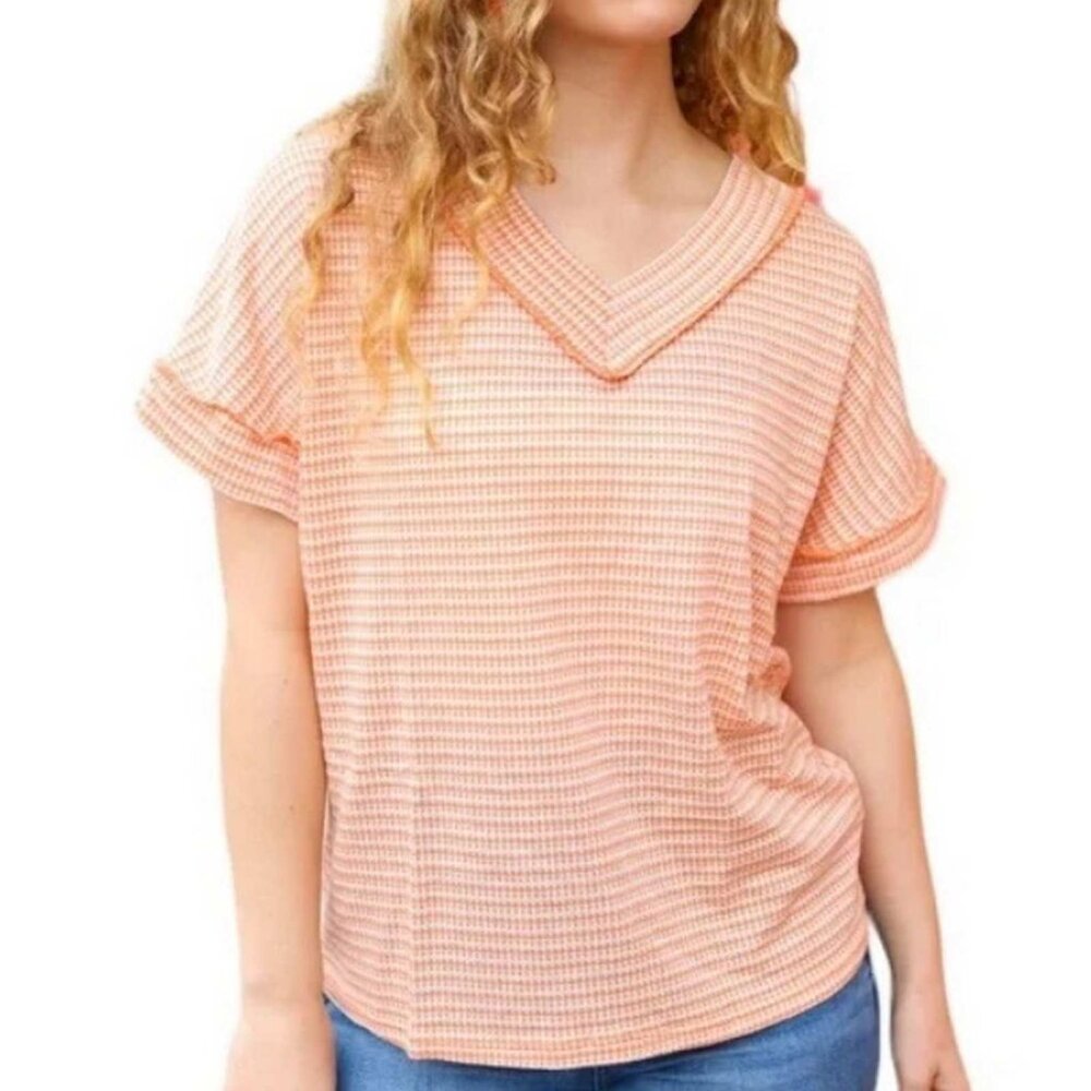 Holly Harper Knit V Neck Top MEDIUM (606)